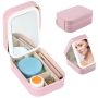 Dykay LED Three-color Adjustable Makeup Mirror Three Colors Brightness Adjustable Makeup Mirror With Lights Pink