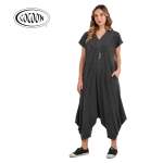 Cocoon Overdyed Harem Jumpsuit - Charcoal L xl