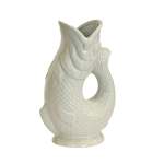 White Koi Fish Jug Vase