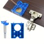 1/2PCS 35MM Concealed Hinge Jig Kit With Hole Saw Bit Plastic Woodworking Drilling Tool Wood Cutter For Face Frame Cabinet Cupboard Door Hinges Installation