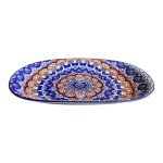 Oval Bowl - Blue And Orange Mandala