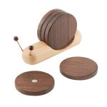 Wood Coaster Set - Snail Shape