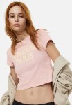 Printed Cropped Top - Pink