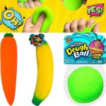 Stretchy Banana Carrot & Dough Ball Fidget Toy Set Of 3