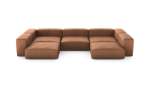 U-shape Sofa - Leather - Brown - 377CM X 220CM