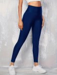 Solid Color High Waist Yoga Workout Pants Running Fitness Sports Leggings Women's Activewear