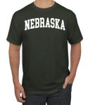 Wild Bobby State Of Nebraska College Style White Fashion Men's T-Shirt Forest Green XL