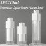 15ml Square Airless Pump Bottle - Transparent Refillable Cosmetic Container For Lotion & Creams Portable Travel-Friendly Vial Jar Alcohol-Free Plastic Phthalate-Free