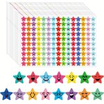 1200PCS Star Stickers Happy Face Stickers 15 Designs Student Reward Behavior Labels For Diy Crafts Scrapbooking School Office Su