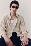 Relaxed Fit Linen-blend Shirt - Beige