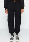 Woven Cargo Trousers With Pocket - Schwarz