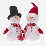 White Snowmen With Top Hat 19X12X36CM