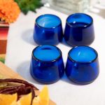 Mezcal & Tequila Sipping Glasses - Set Of Four Artisan Hand Blown Glass From Mexico Handmade Copitas - Mezcal & Tequila Gift Set