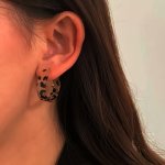 Exquisite C Shaped Hoop Earrings Acrylic Leopard Print Jewelry Vintage Punk Style Personality Female Ear Ornaments