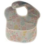 4AKID Waterproof Baby Bib With Crumb Catcher - Yellow Pink & Blue Flowers