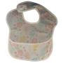 4AKID Waterproof Baby Bib With Crumb Catcher - Yellow Pink & Blue Flowers