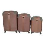 Smte- Quad Wheel Quality Travel WARE-3 Piece Luggage Set Protected Rose Gold With Keychain