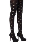 Golden Bee Patterned Tights For Women Opaque Elegant Winter Bublebee Plus Size Pantyhose Christmas Gift Handmade Fancy Accessory