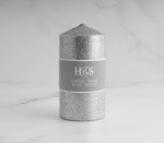 Pillar Candle 2ASS Silver 14CM