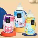 USB Milk Water Warmer Travel Stroller Insulated Bag Nursing Bottle Heater Portable Bottle Feeding Warmer Christmas Halloween Tha