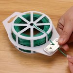 1PC Garden Plant Ties With Cutter Garden Wire Portable Roll Wire Twist Ties Green Garden Cable Gardening Climbers Slicer Plant S