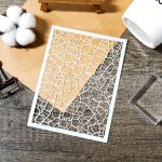 Reusable Cracked Texture Stencil Set For Crafts - Pattern Templates For Canvas Paper Furniture & Fabric Painting - White