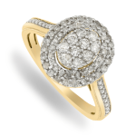 9CT Yellow Gold 0.50CT Diamond Oval Ring