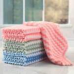 5PCS Kitchen Dish Cloths Coral Fleece Microfiber Dish Towels Soft Absorbent Towels Reusable Machine Washable For Kitchen Bathroo