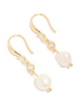 Goldair Gold Plated Cubic Zirconia & Freshwater Pearl Hook Earrings