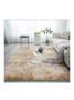 Smte Soft Shaggy Fluffy Rug Brown With Keychain