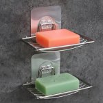 Stainless Steel Wall-mounted Soap Dish: Perfect For Bathroom Or Kitchen - No Drilling Required