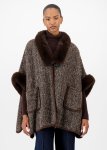 Textured Faux Fur Inset Wrap