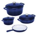 Smte Dutch Cast Iron Ceramic 7 Pot Navy With Keychain