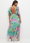 Cold Shoulder Ruffle Trapeze Dress - Multi