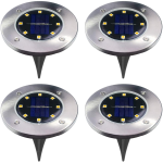 4PCS Solar Powered 8 LED Ground Light For Borders Driveway Pathways