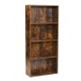 4 Tier Bookcase Open Shelf Freestanding Bookshelf Storage Brown