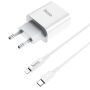 Fast Charger 20W Pd For Iphone With Usb-c To Lightning 1METER Cable - White