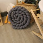 3 Strand Braided Cot Bumper 4M Dark Grey In Stock