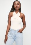 Halter Bow Front Bodysuit - Ivory