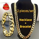 2PCS Hip Hop Style Jewelry Set - Trendy Cuban Chain Design Necklace And Bracelet For Men And Women Suitable For Daily Outfits An