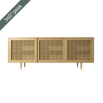 Rattania Oak 3 Door Server
