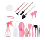 16PCS Succulent MINI Garden Planting Hand Tools Set - Pink