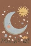 Floral Sun And Moon - Wall Art Print - A1