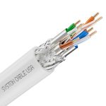 Syston Cable CAT8 Ethernet Bulk Raw Cable 2000MHZ 2GHZ 40GB 400 Ft Solid Bare Copper S ftp Individual Electromagnetic Tinned Cop