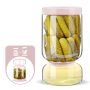 Zens Pickle Jar With Strainer Flip 64 Oz Pickle Container Pickle Juice Separator Hourglass Jar For Olive Keeper Leakproof Glass Pickle Holder Jars F