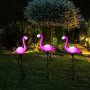 1pc/3pcs Garden Outdoor Flamingo LED Stake Lights Solar Powered For Garden Lawn Patio Pond Backyard Decor Decorations Lights Outdoor