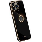 Gold Electroplate Phone Case With Ring Holder For Iphone 15 Pro