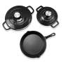 5-PC Black Enamel Cast Iron Pot & Skillet Set