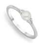 Sterling Silver Freshwater Pearl & Cubic Zirconia Embrace Ring
