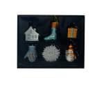 Tree Decor 1X House-iceskate-gift-glove-snowman - 15X Snowflake Box Of 20
